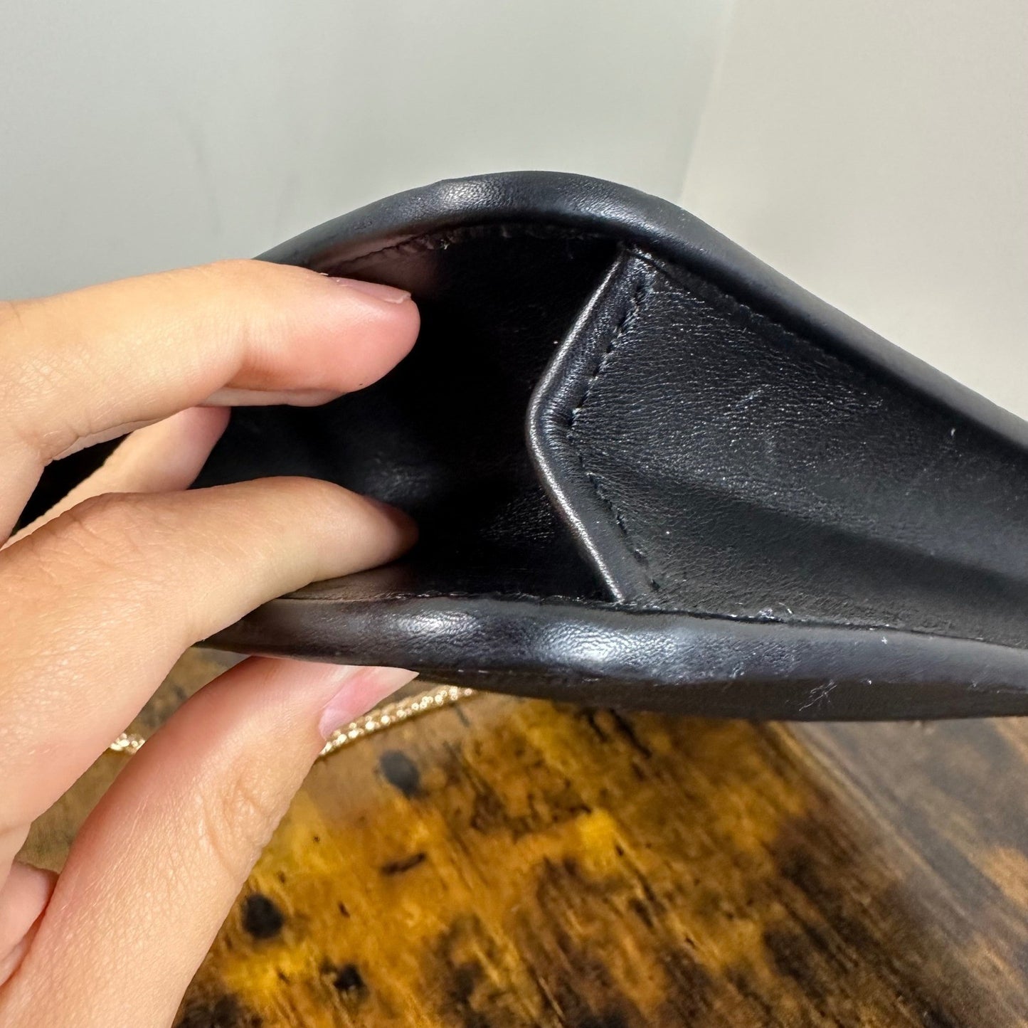 Vintage Christian Dior Monogram Chain Shoulder Bag Black Clutch