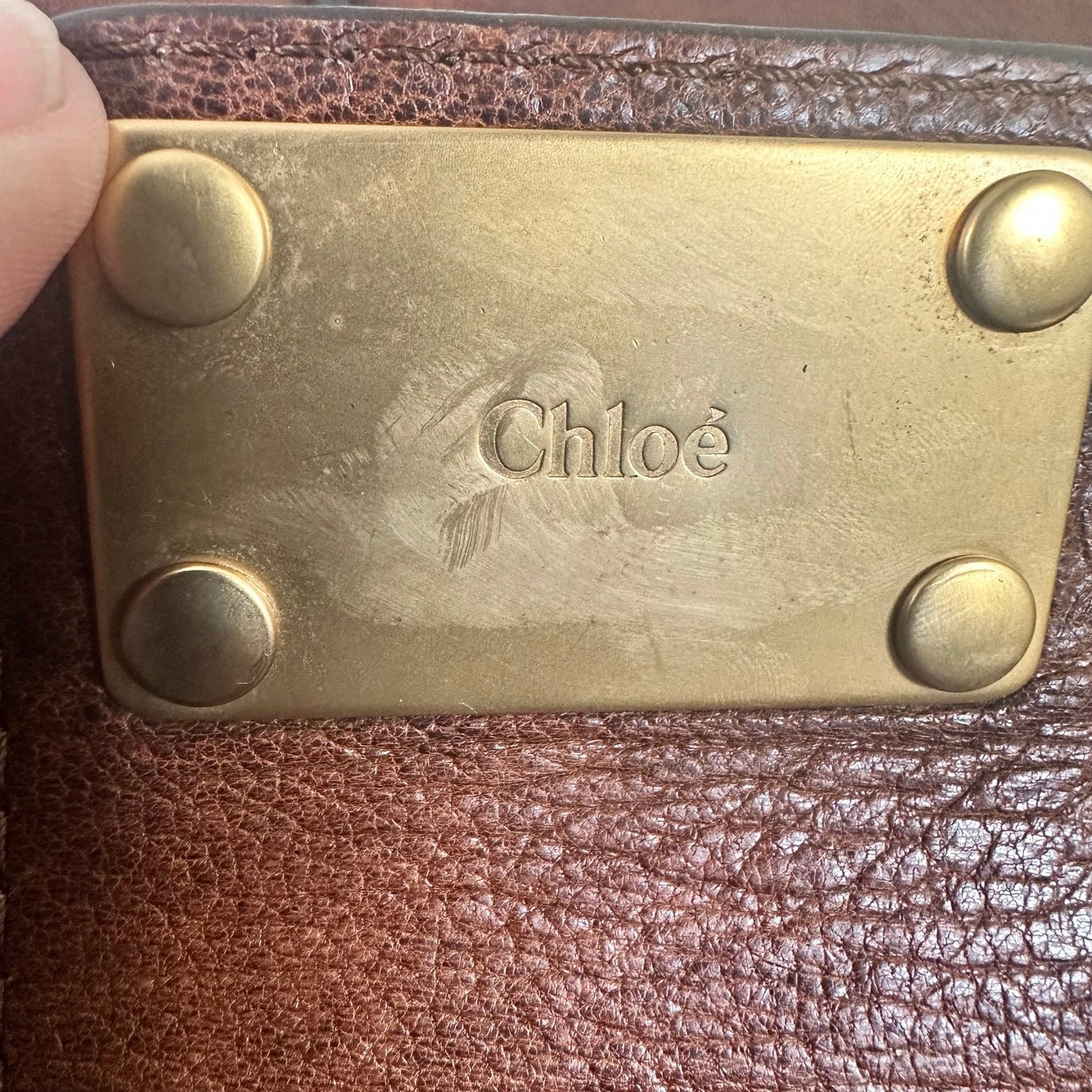 Vintage Chloe Paddington Leather & Tweed Satchel Bag Large 