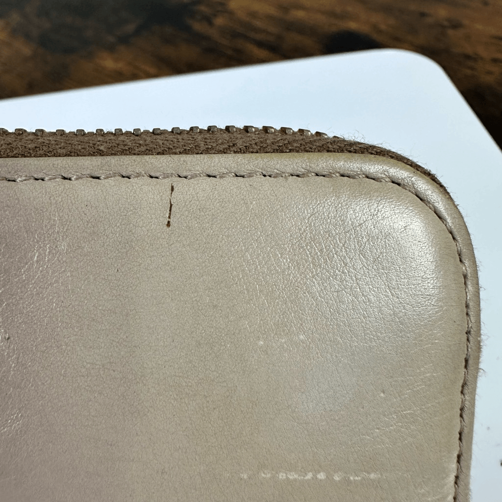 Prada Ribbon Beige Long Zippy Wallet Full Zip Leather