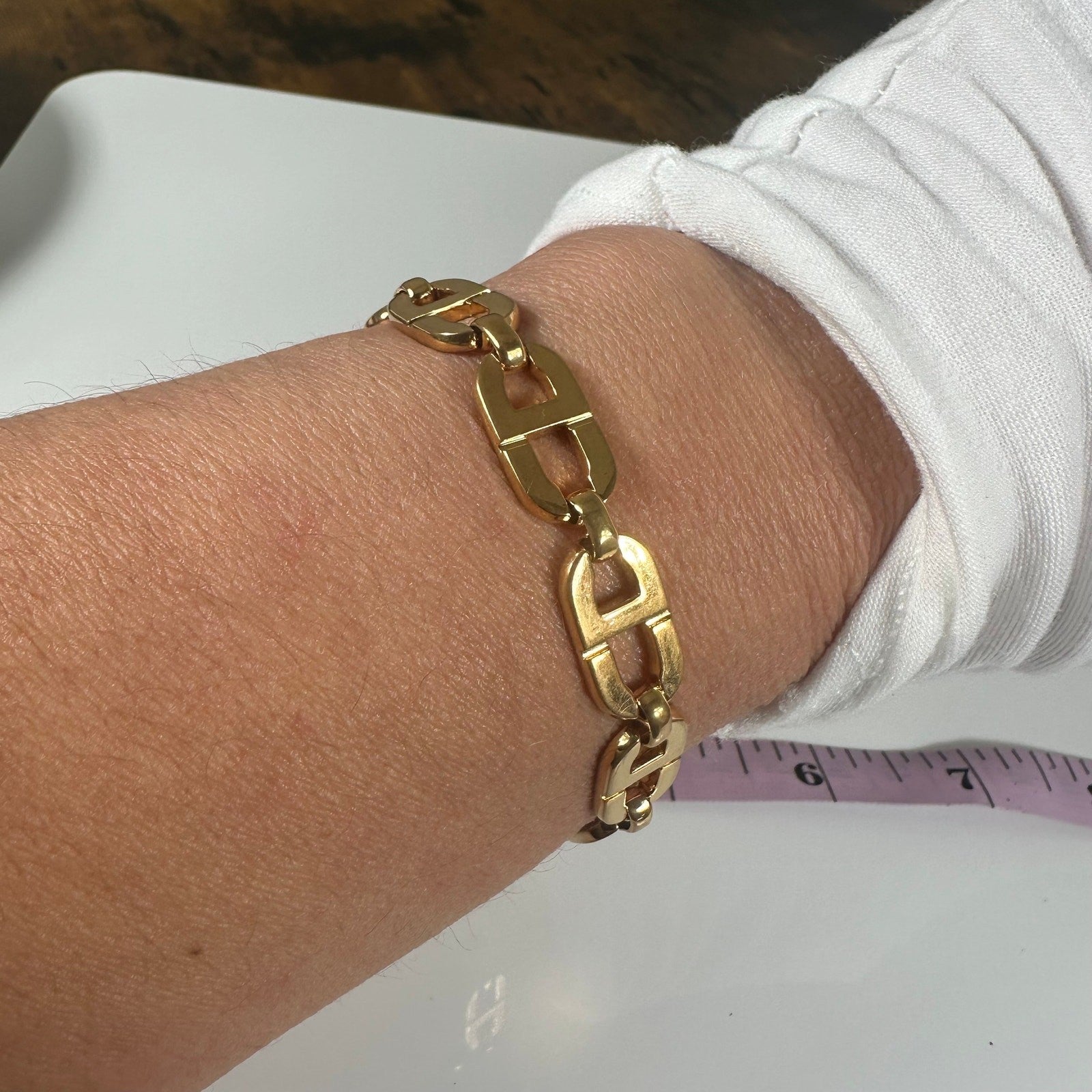 Vintage Christian Dior CD Logo Gold Tone Bracelet