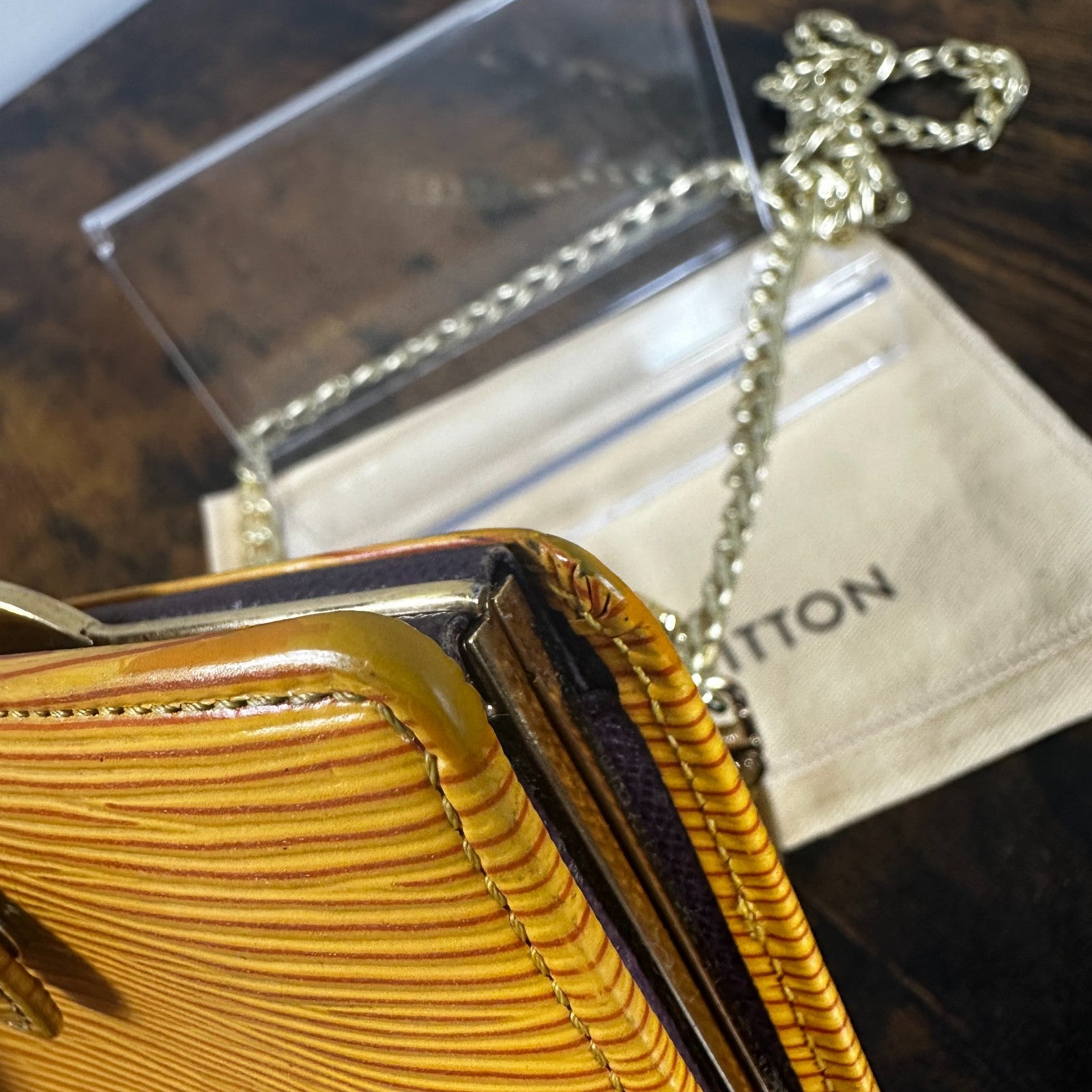 Louis Vuitton Vintage Yellow Epi Leather Compact Wallet