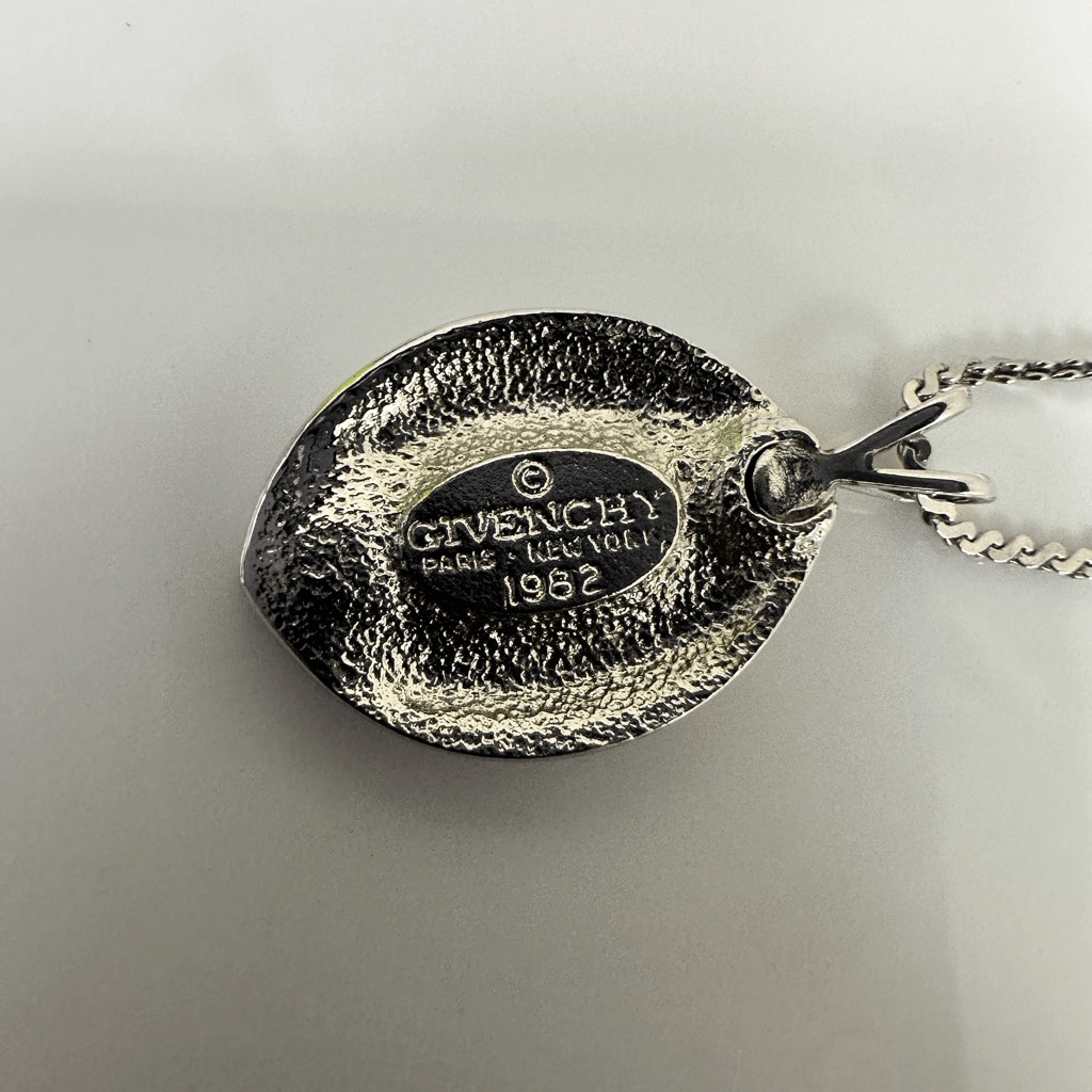 Givenchy G Logo Pendant Silver Tone Necklace