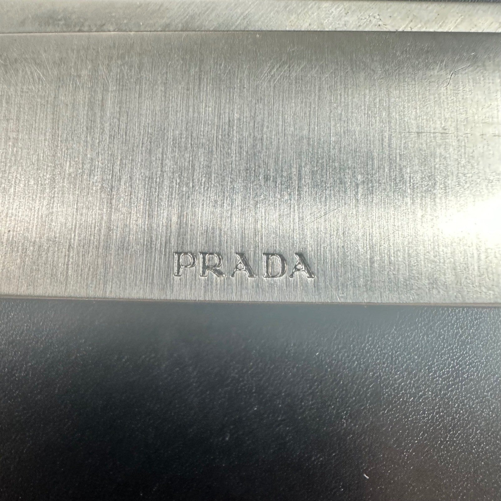 Prada Milano Vitello Lissato Black Leather Top Handle Bag Authentic Designer