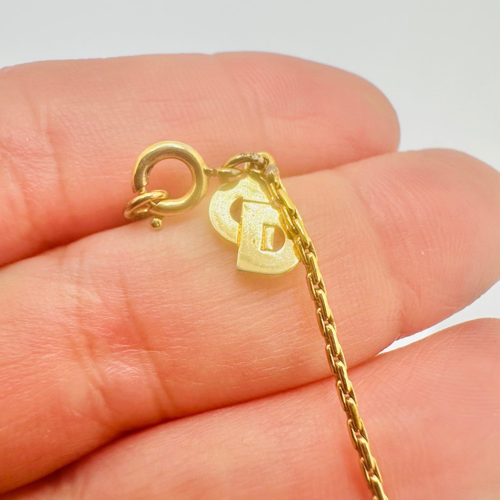 Vintage Christian Dior Gold Rhinestone Pendant Necklace Germany CD Logo