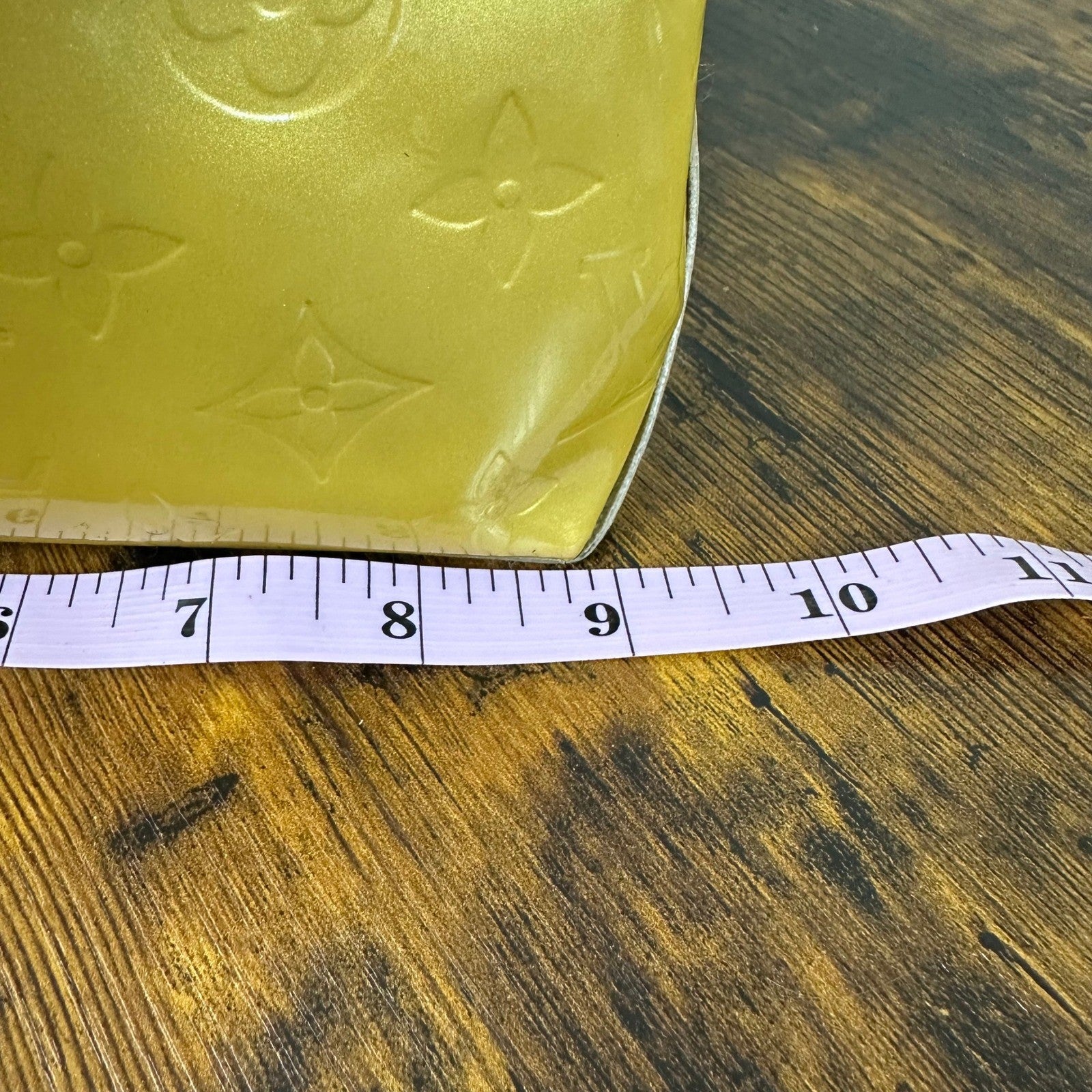 Louis Vuitton Monogram Vernis Reade PM Yellow Patent Leather Handbag Authentic