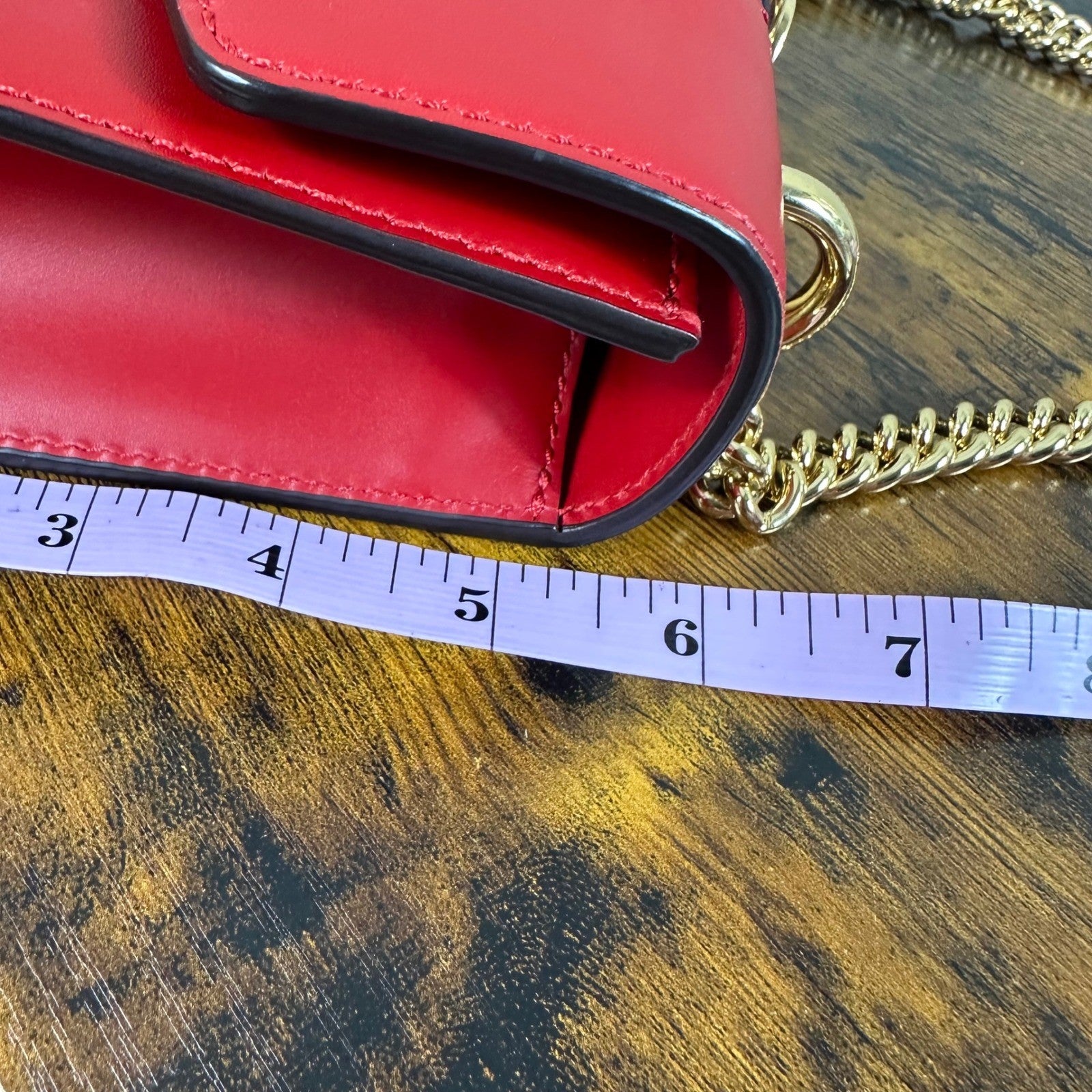 Gucci Sylvie Red Leather Chain Shoulder Bag Mini