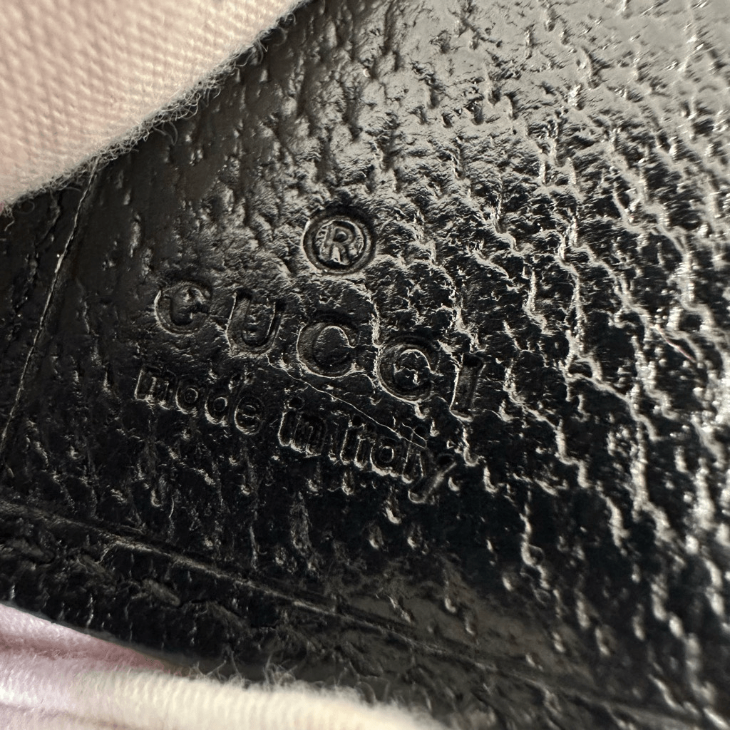 Gucci G Logo Clip Black Leather Wallet