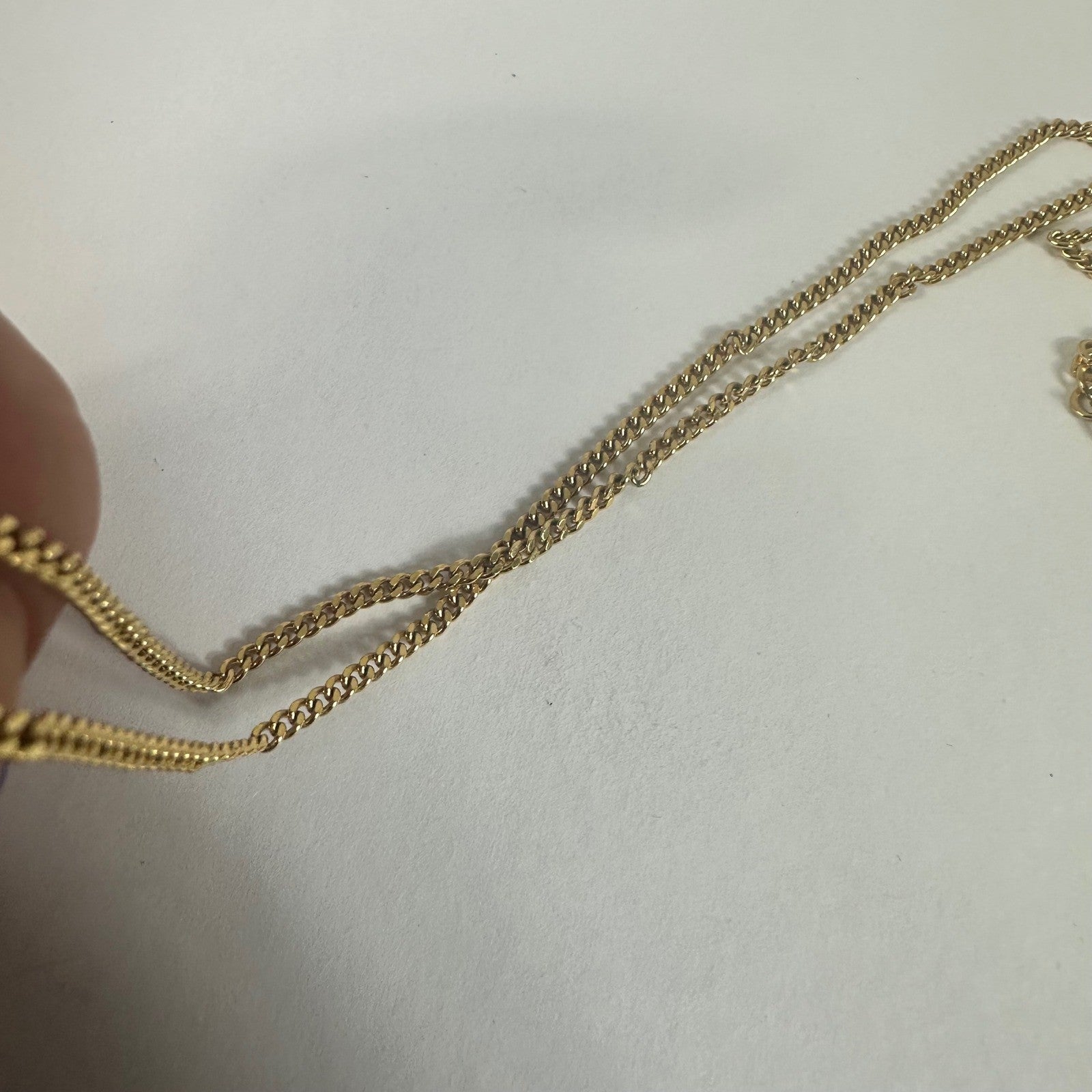 Vintage Christian Dior CD Logo Gold Crystal Pendant Necklace Chain