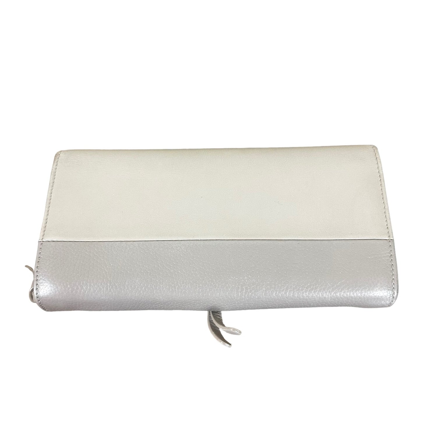 Chloe Indy Long Wallet With Flap Gray Leather