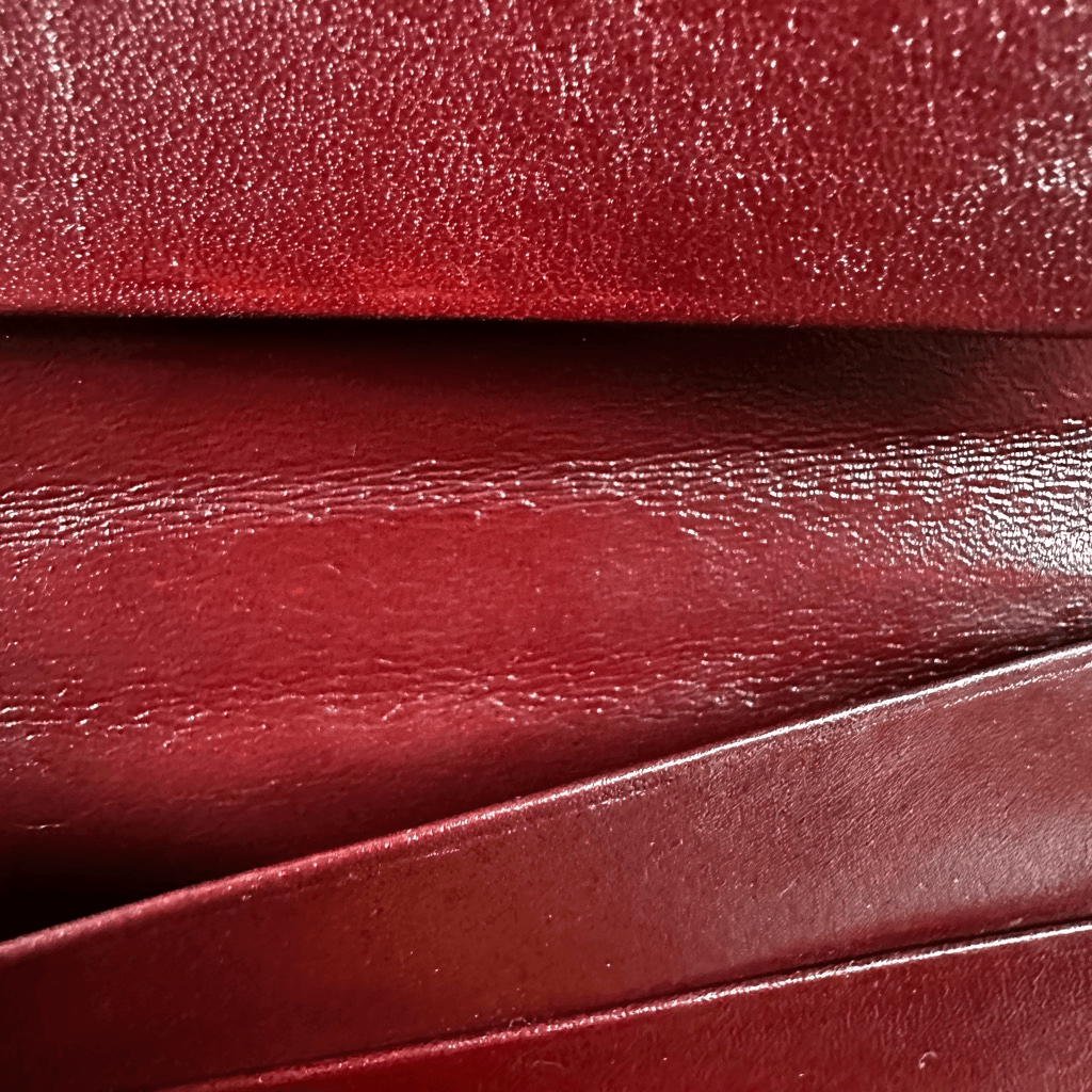 Cartier Vintage Bordeaux Leather Long Bifold Vertical Wallet