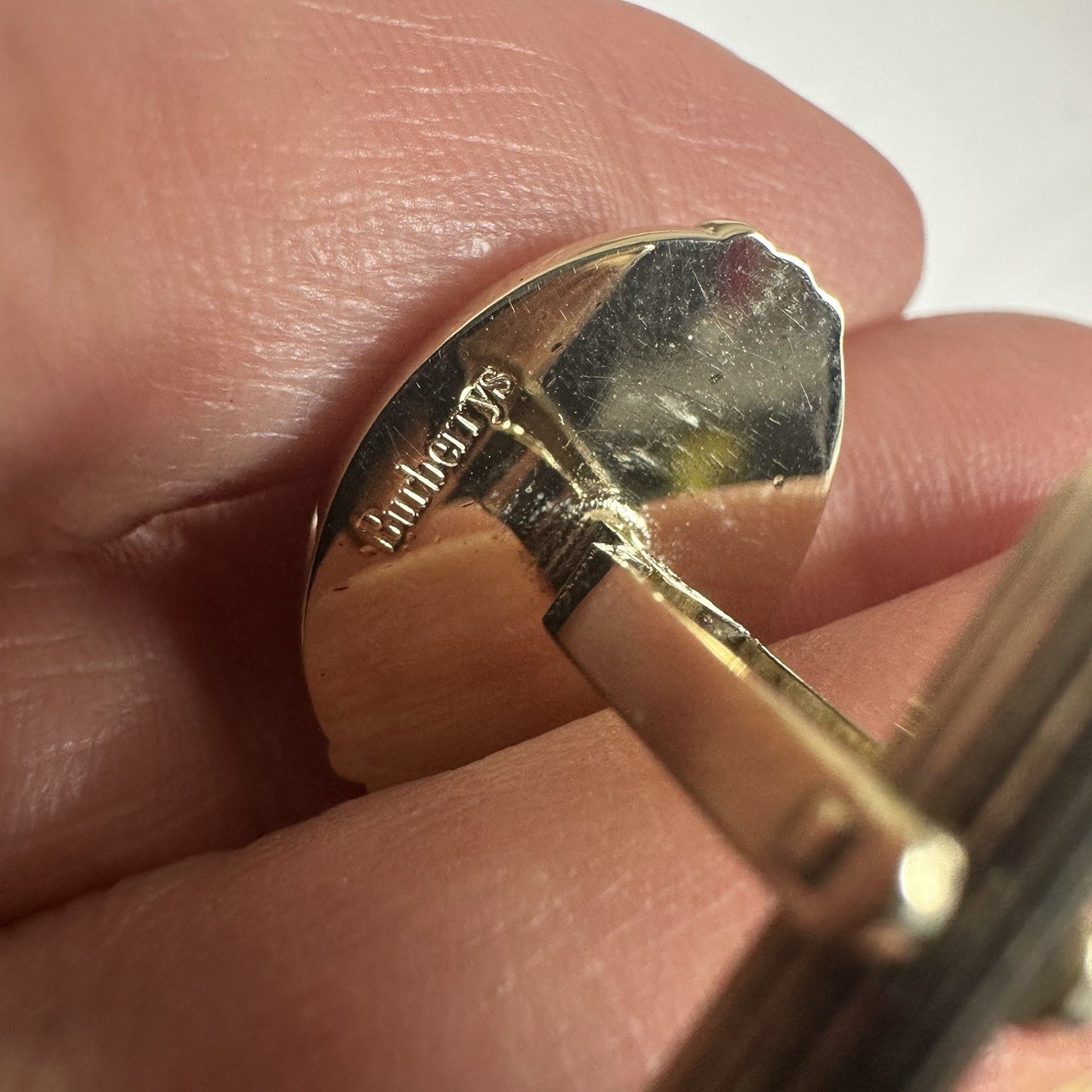 Burberry Knight Vintage Two Tone Gold Silver Cufflinks Authentic 