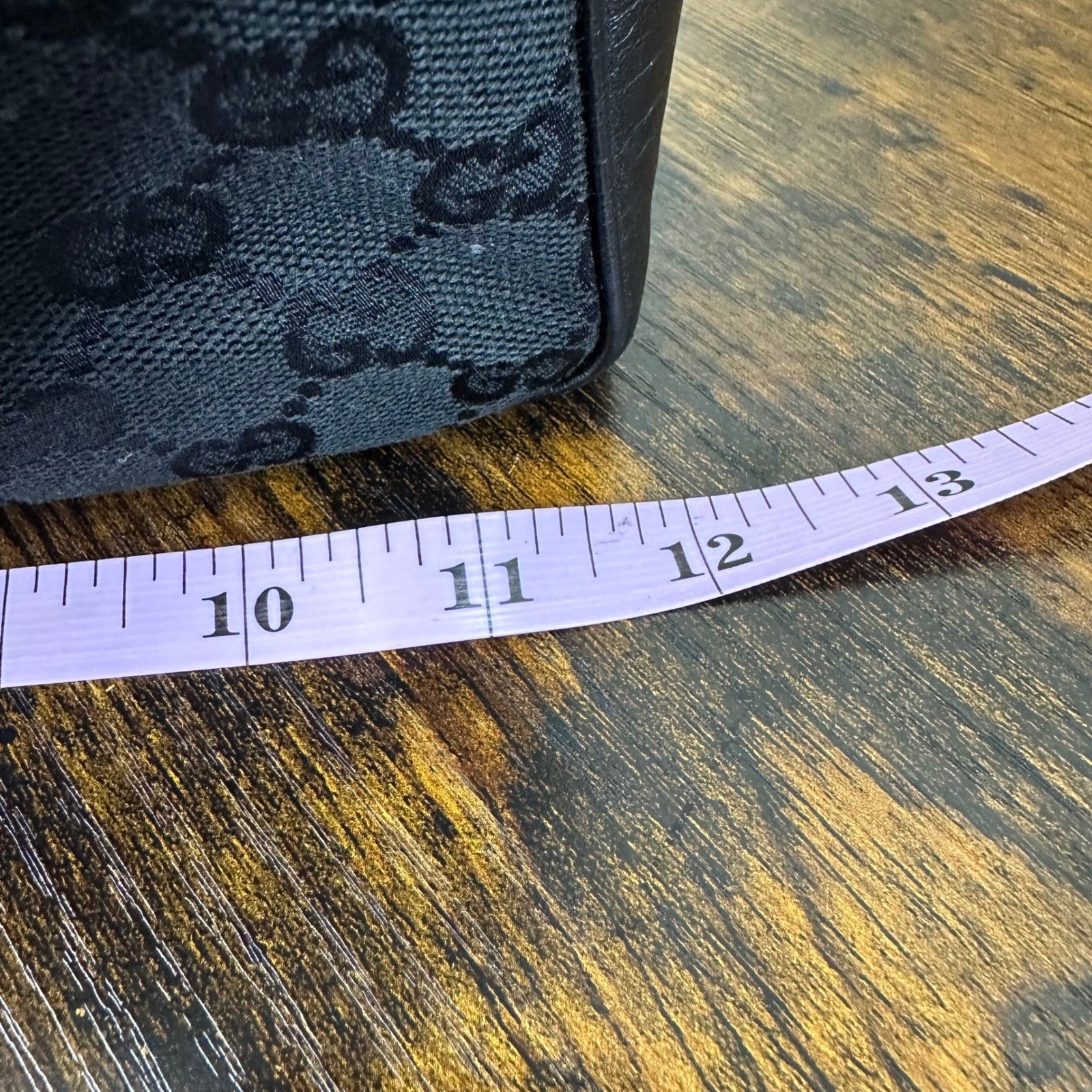 Gucci GG Canvas Bamboo Handle Tote Bag Handbag Black