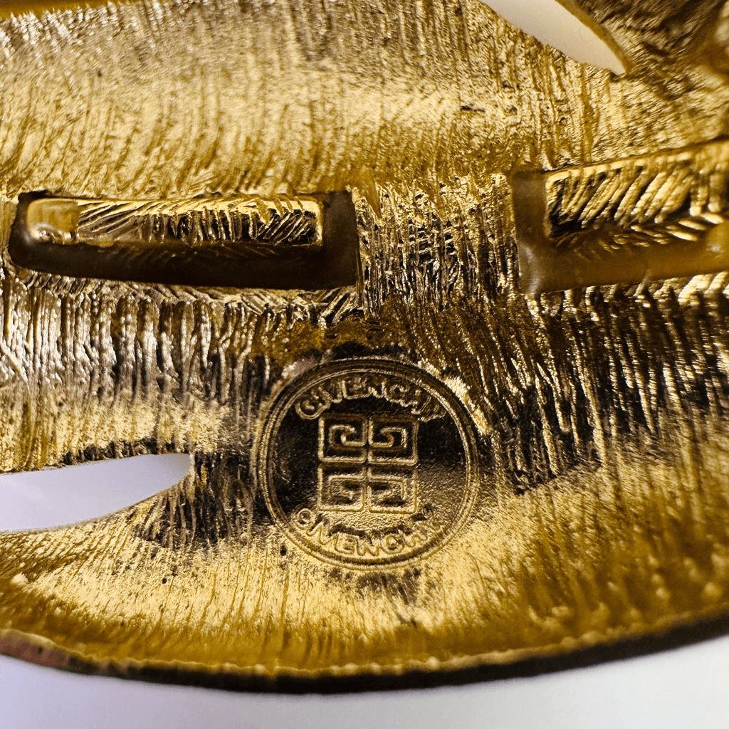 Givenchy Vintage Leaf Motif Gold Tone Brooch