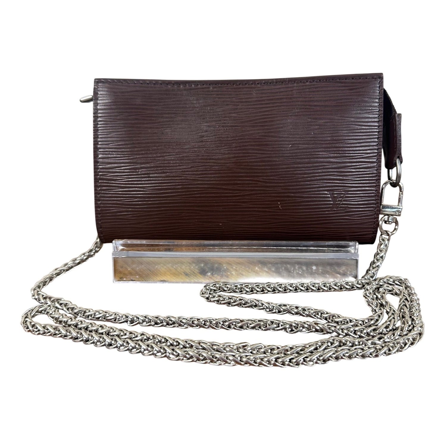 Louis Vuitton Epi Leather Bucket Accessories Pochette Brown Authentic France