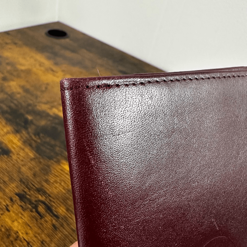 Cartier Vintage Bordeaux Leather Long Bifold Vertical Wallet