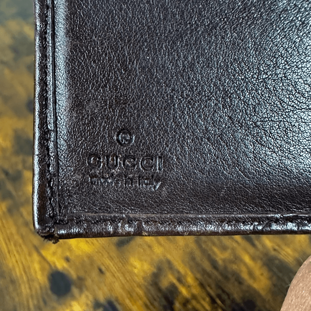 Gucci Guccissima Compact Brown Leather Wallet