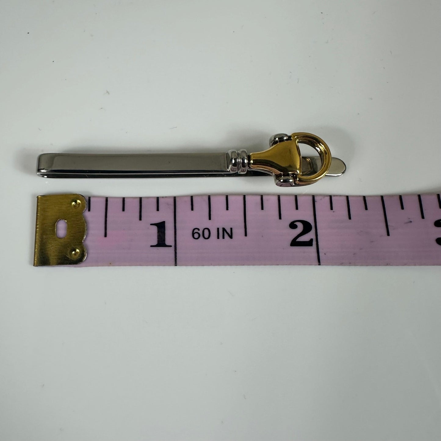 Gucci Horsebit Two Tone Tie Bar - Gold and Silver Authentic