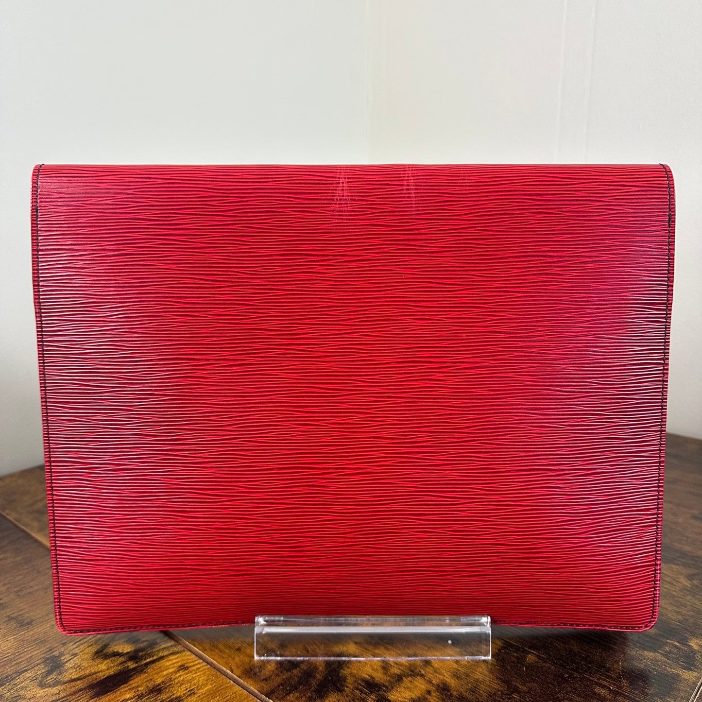 Louis Vuitton Epi Leather Porte Documents Clutch Case Red Authentic Vintage