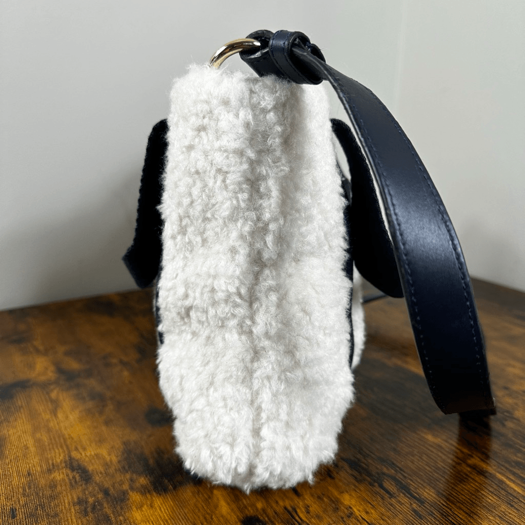 Chloe Woody Faux Shearling Fur Tote Bag 2-Way Small Size