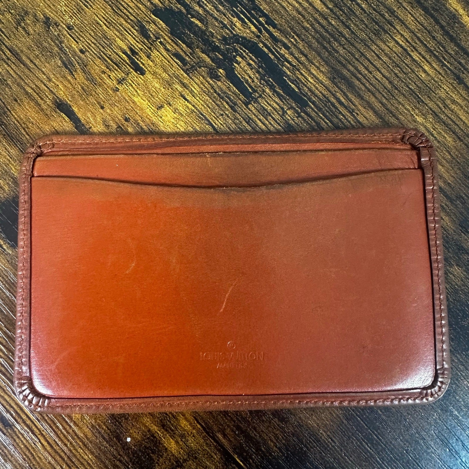 Louis Vuitton Vintage Brown Epi Leather Slim Wallet Card Holder