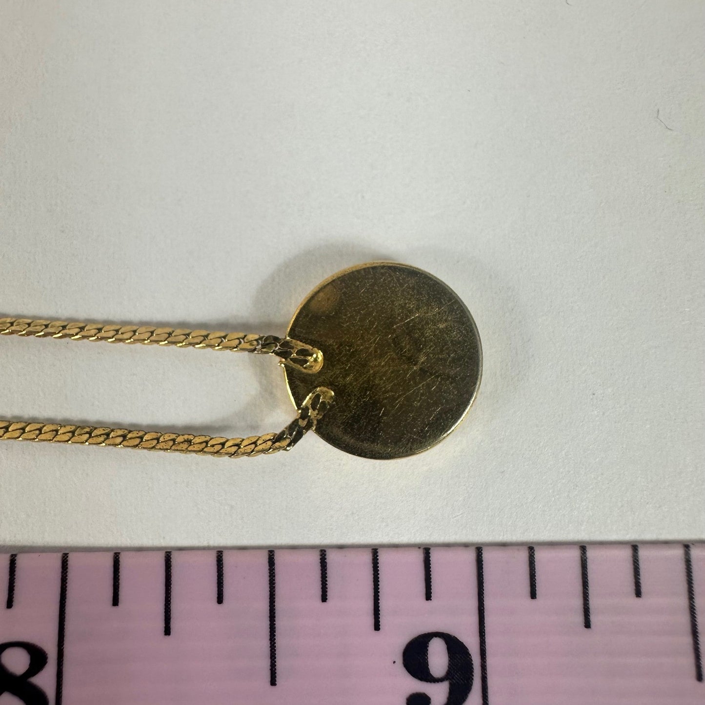 Vintage Christian Dior Necklace Gold Tone Pendant Logo Charm