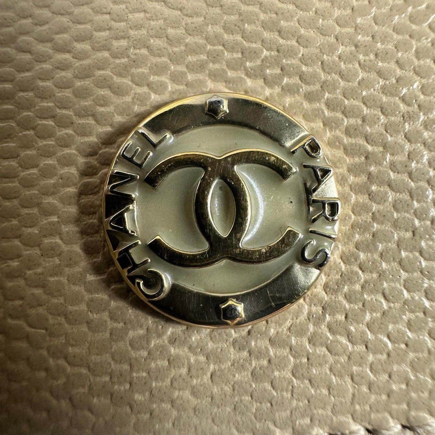 Authentic Chanel CC Beige Leather Key Holder Wallet