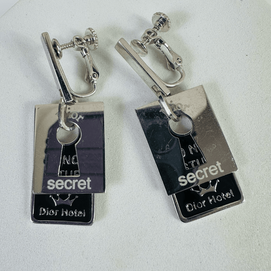 Christian Dior Secret Hotel Screw Back Vintage Earrings Non-Pierced