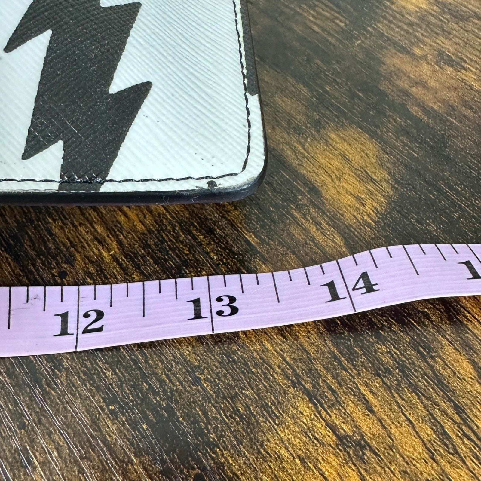 Givenchy Lightning Bolt Print Pouch Clutch Cosmetic Bag Black White