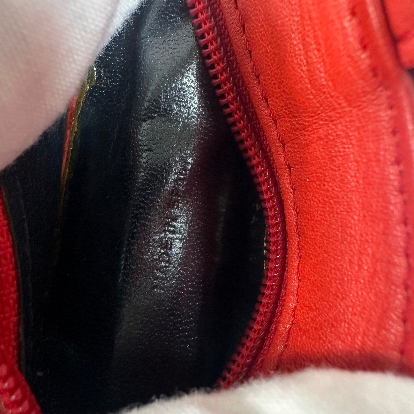 Christian Dior Red Leather Micro Tote Bag CD Logo Charm Handbag