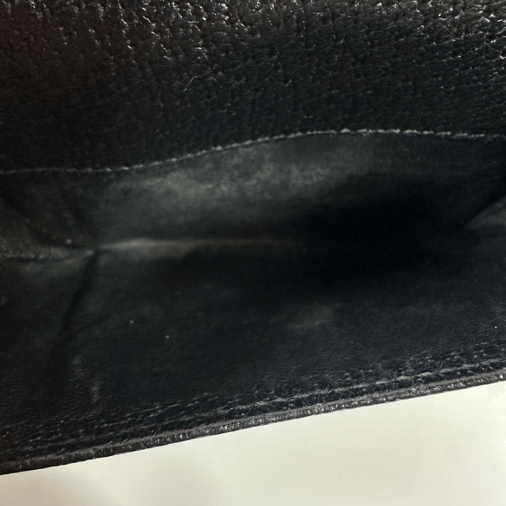 Gucci G Logo Clip Black Leather Wallet