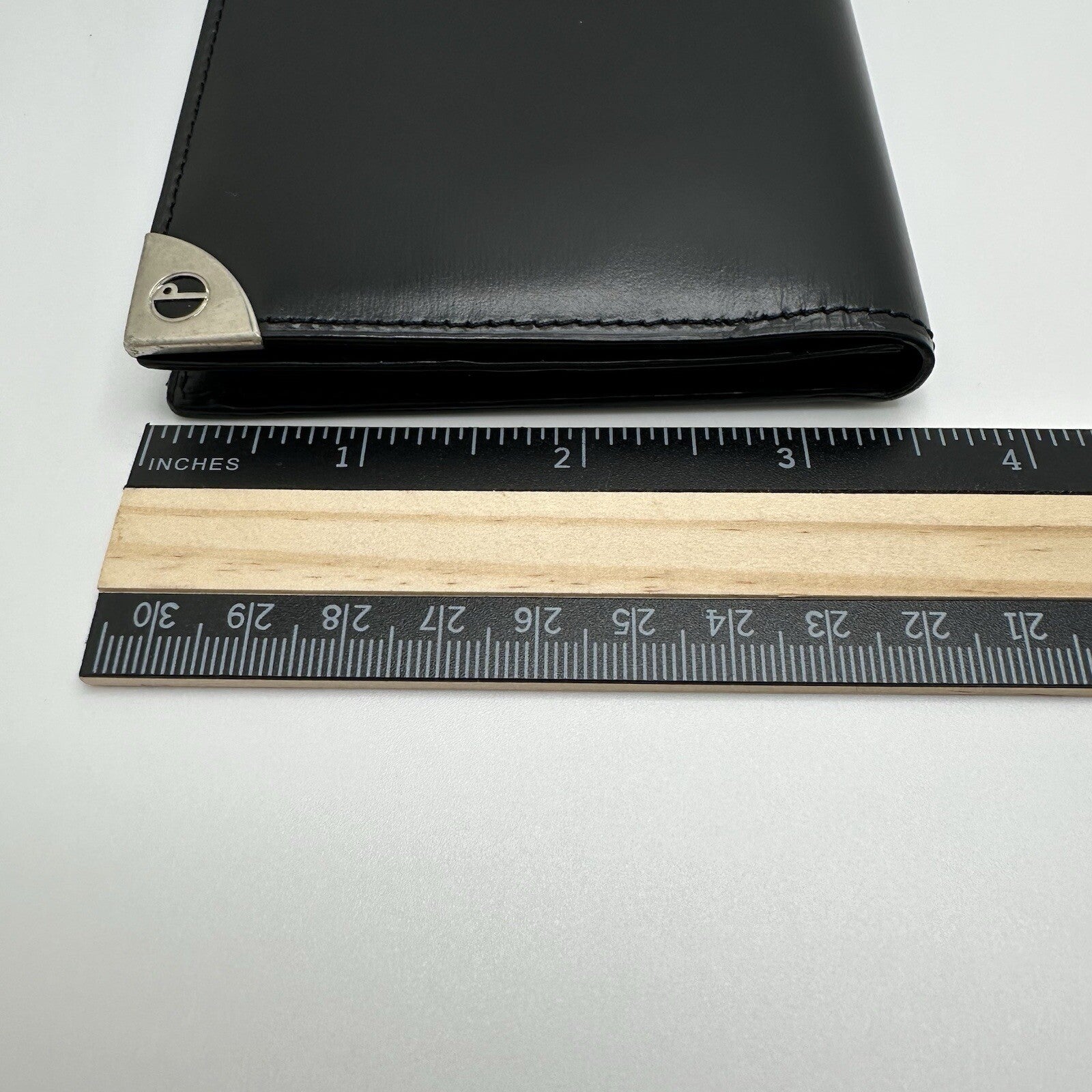 Dunhill Black Leather Long Wallet Bifold