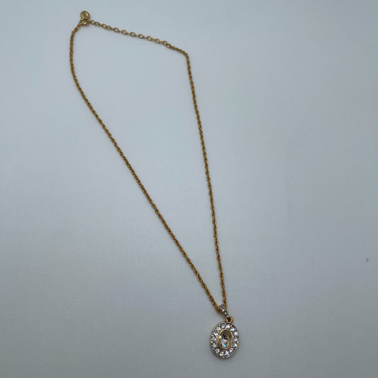 Mario Valentino Womens Chain Necklace Gold Pendant Authenticated W/ COA