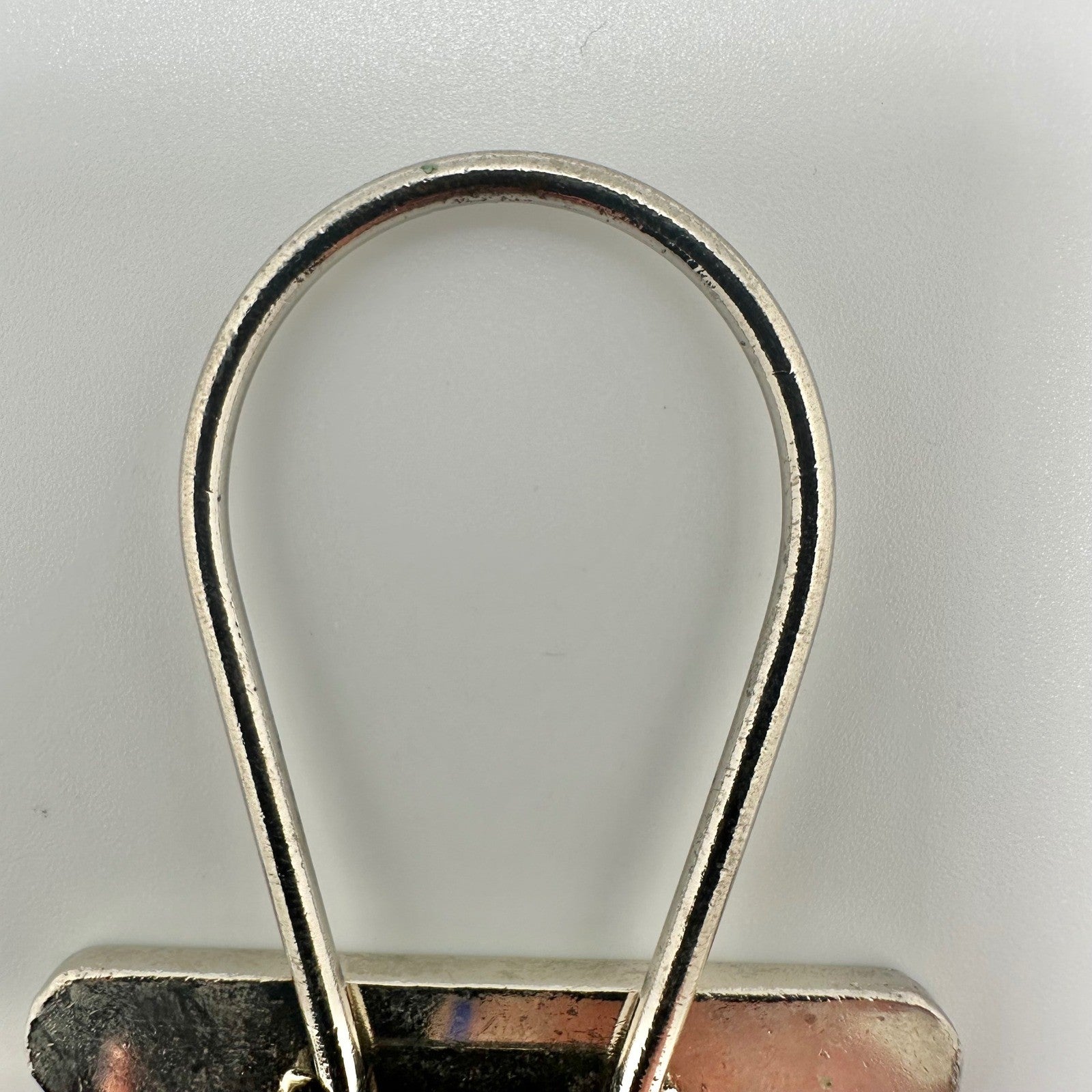 Authentic Prada Triangle Logo Key Ring Keychain Yellow Enamel Silver Tone