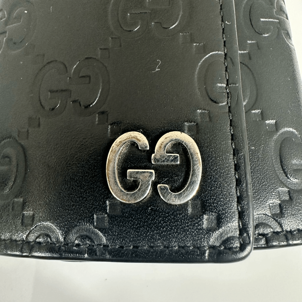 Gucci GG Guccissima Leather 6 Key Case Black