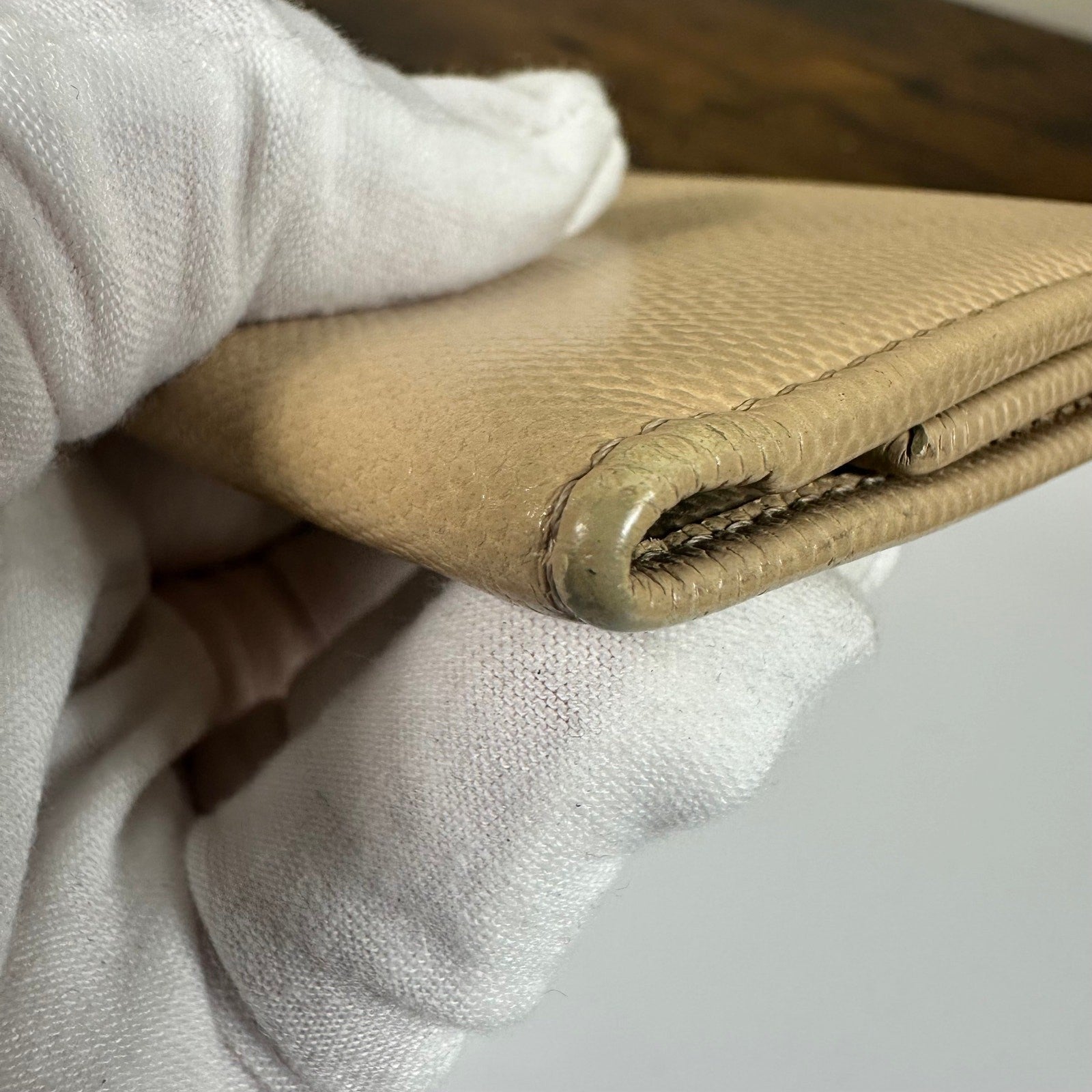 Authentic Chanel CC Beige Leather Key Holder Wallet