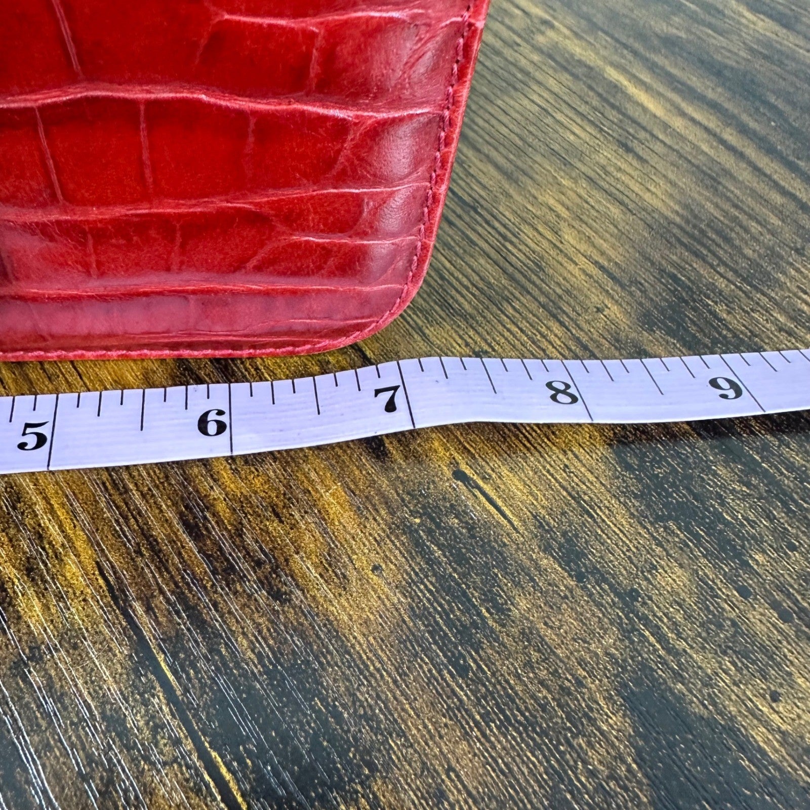 Salvatore Ferragamo Crossbody Bag Red Leather Croc Embossed Shoulder Purse