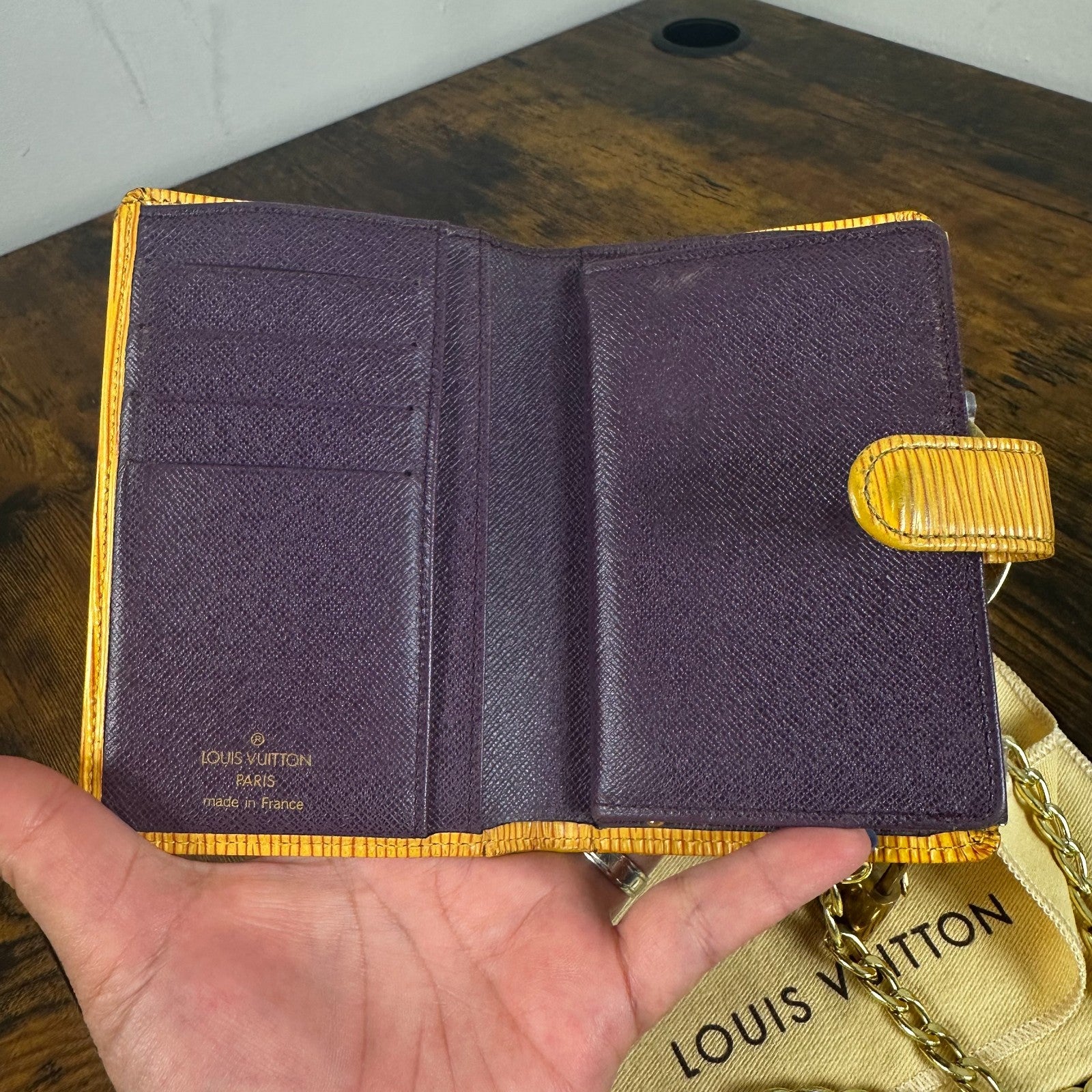 Louis Vuitton Vintage Yellow Epi Leather Compact Wallet