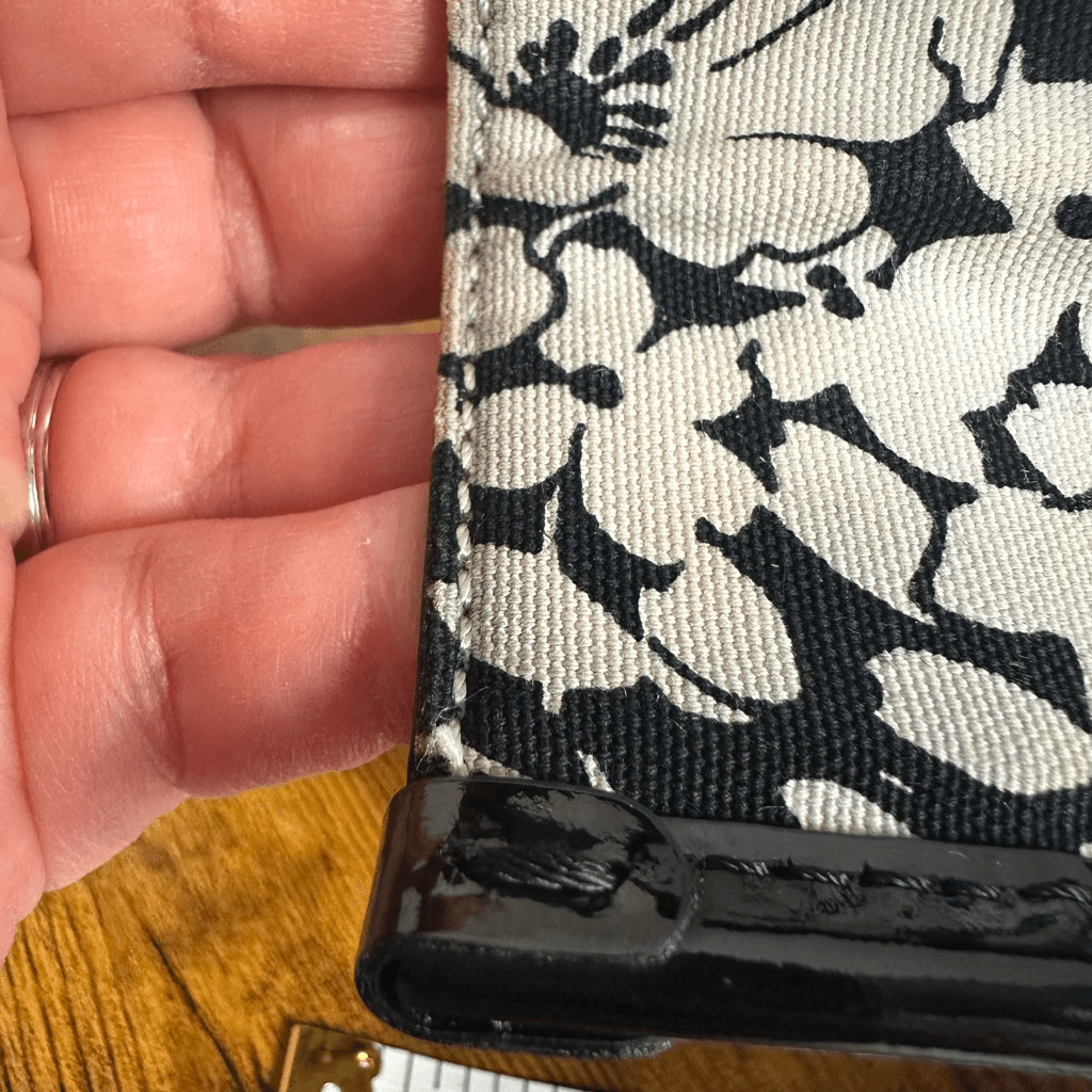 Burberry Vintage Floral Tote Bag Black White