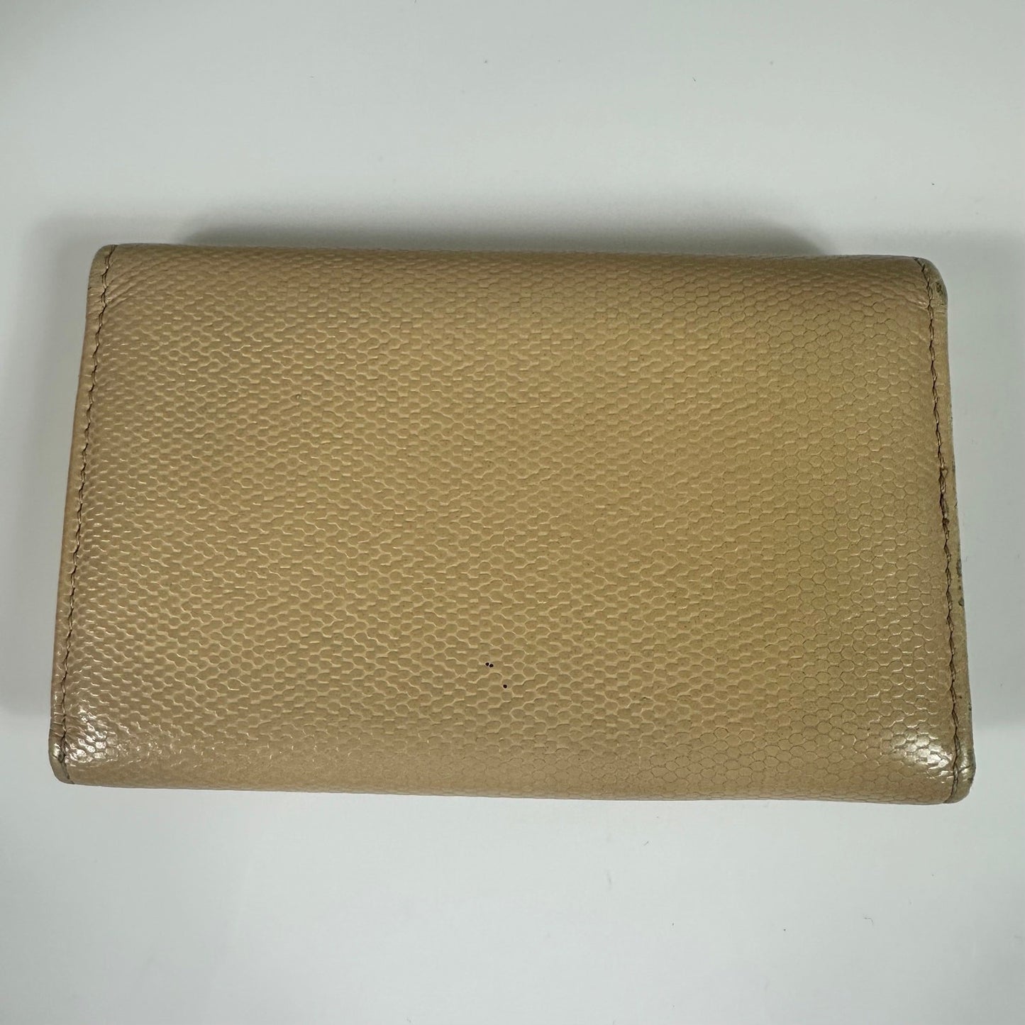 Authentic Chanel CC Beige Leather Key Holder Wallet