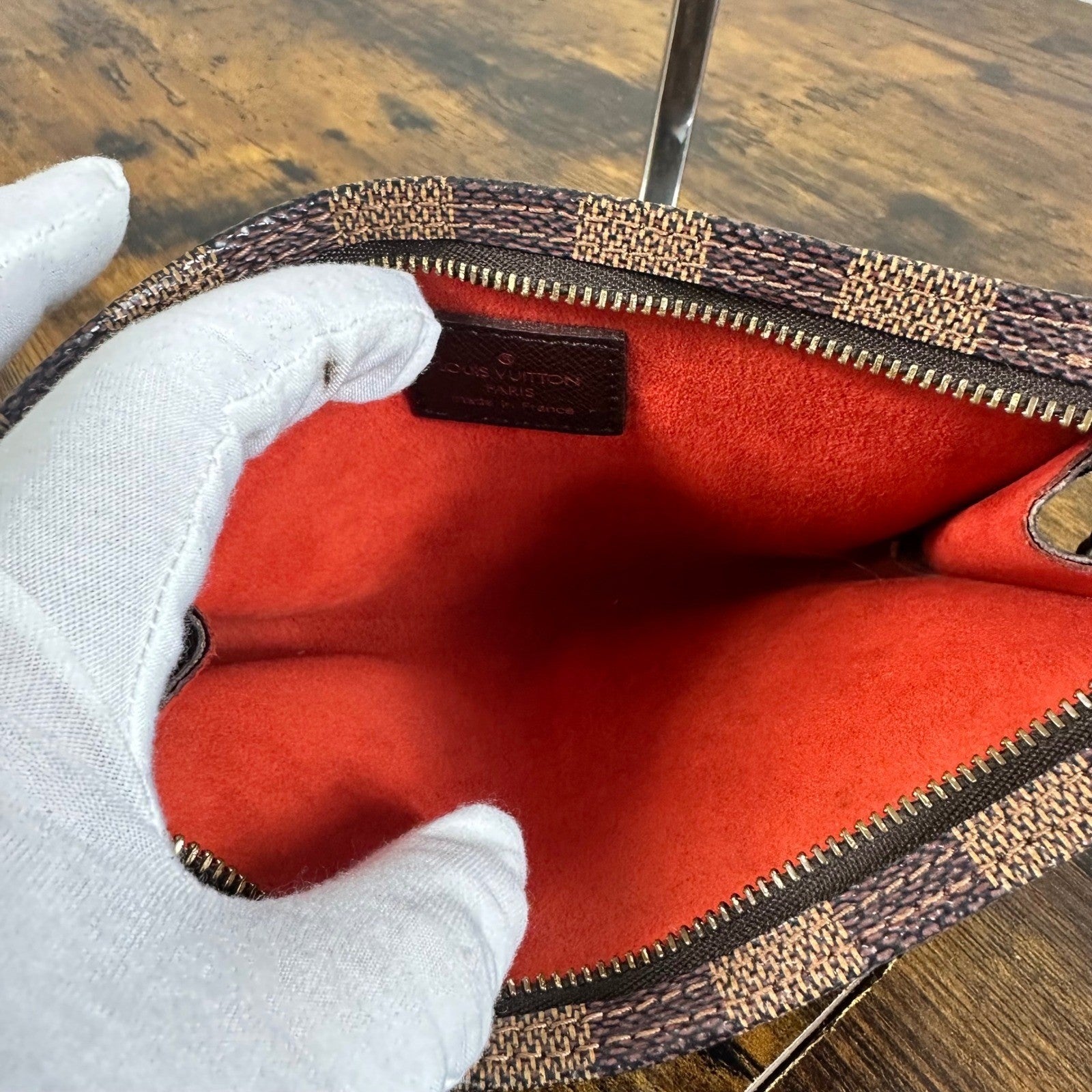 Louis Vuitton Damier Ebene Canvas Accessories Pochette Pouch Bag Mini