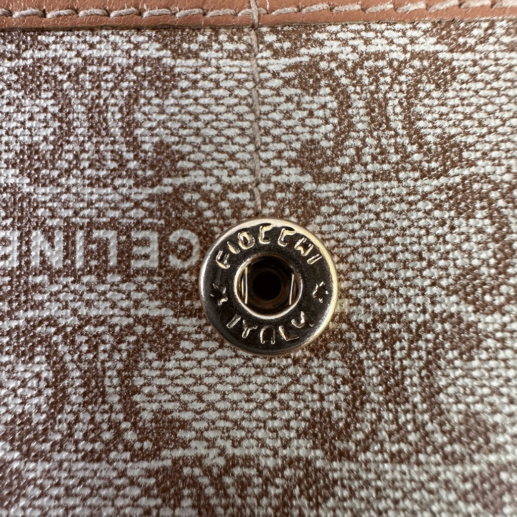 Celine Macadam Vintage Bifold Wallet Brown Tan