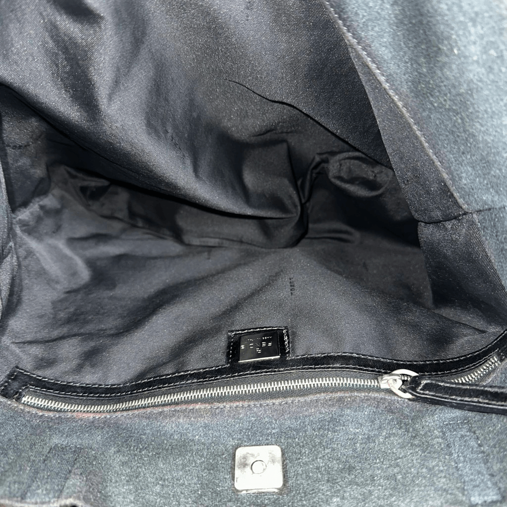 FENDI FF Vintage Jersey Tote Bag Gray