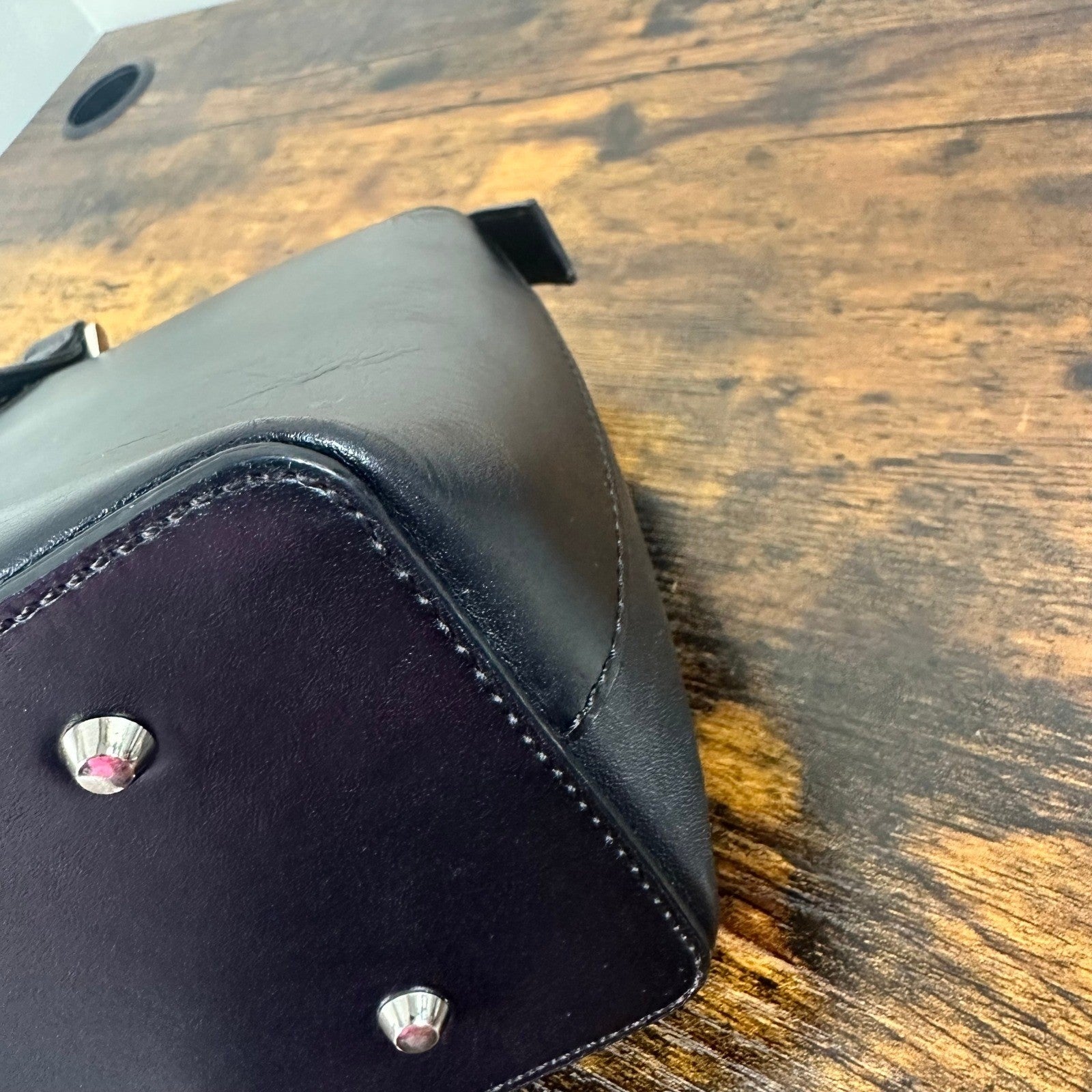 Burberry Black Leather Tote Bag Classic Nova Check Lining