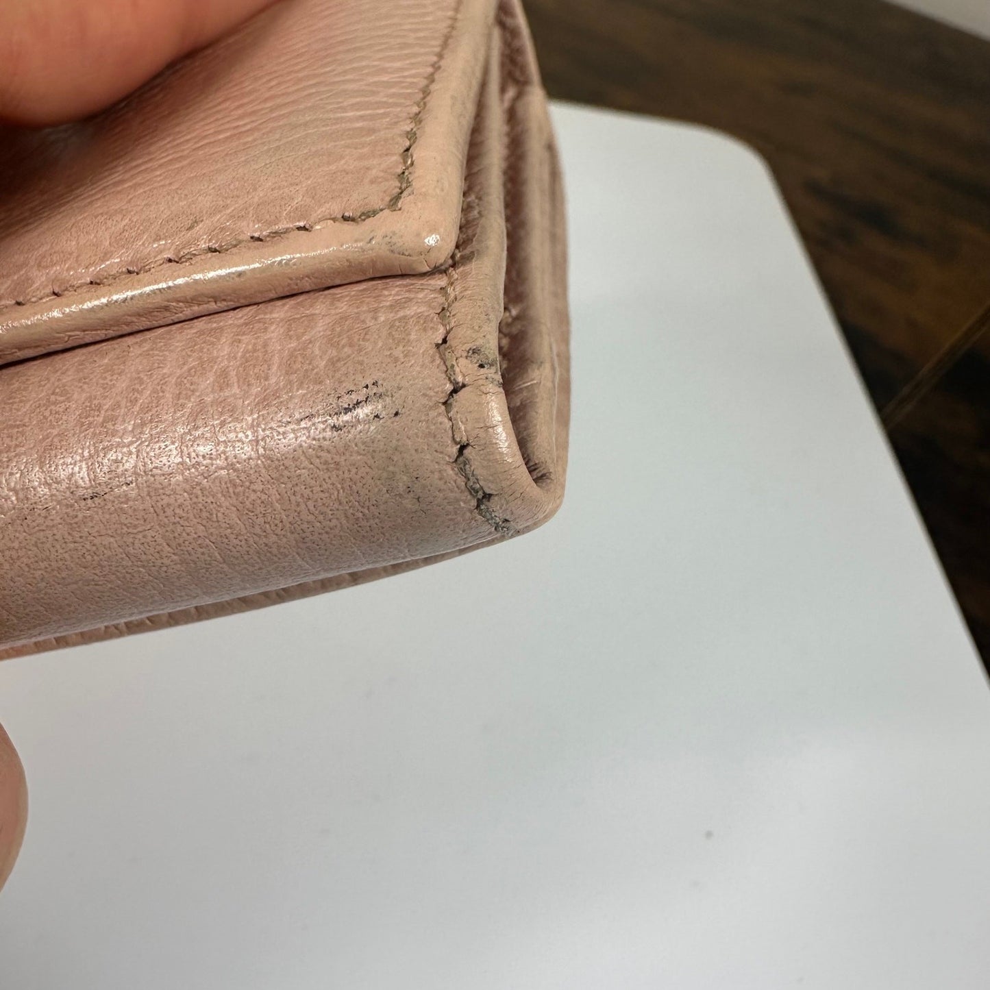 Gucci Marmont Pink Leather Compact Wallet - Preowned Authentic