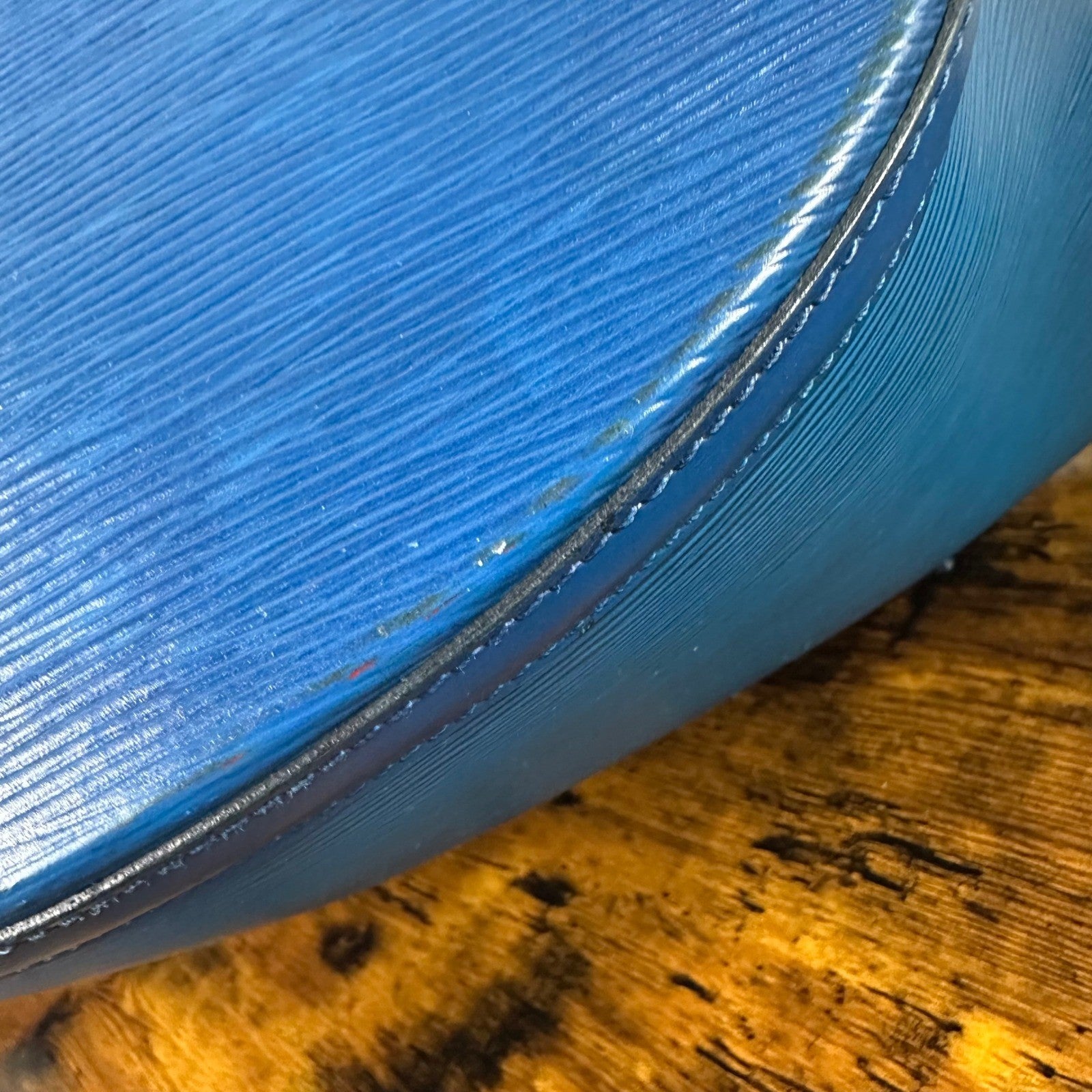 Louis Vuitton Epi Leather Saint Jacques Shoulder Bag Blue Vintage Authentic