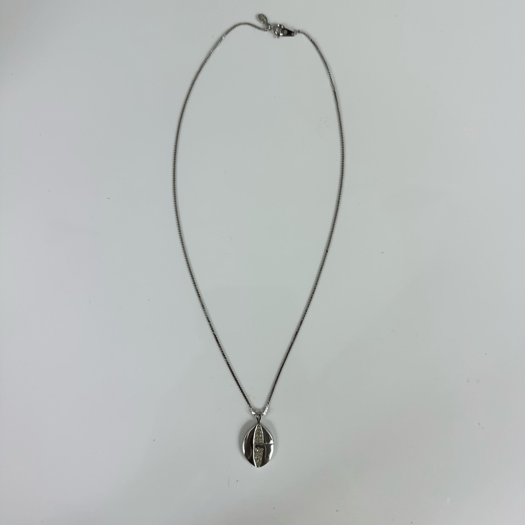 Givenchy G Logo Pendant Silver Tone Necklace