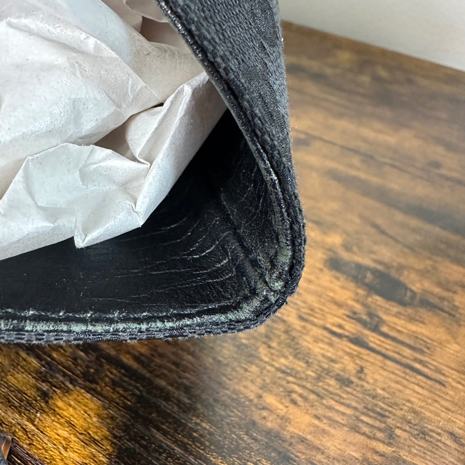 Gucci GG Canvas Bamboo Handle Tote Bag Handbag Black