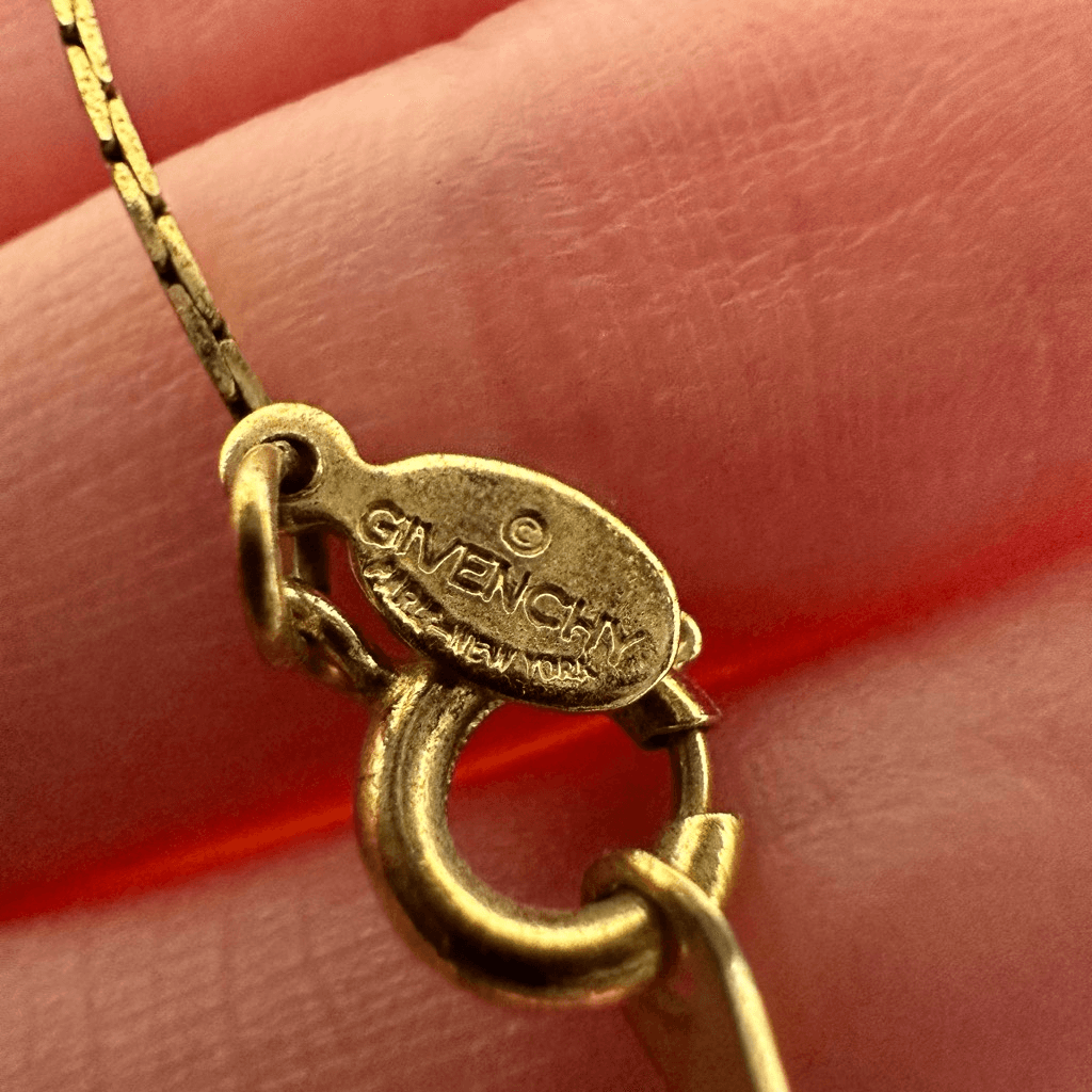 Givenchy Vintage Gold Tone Pendant Necklace