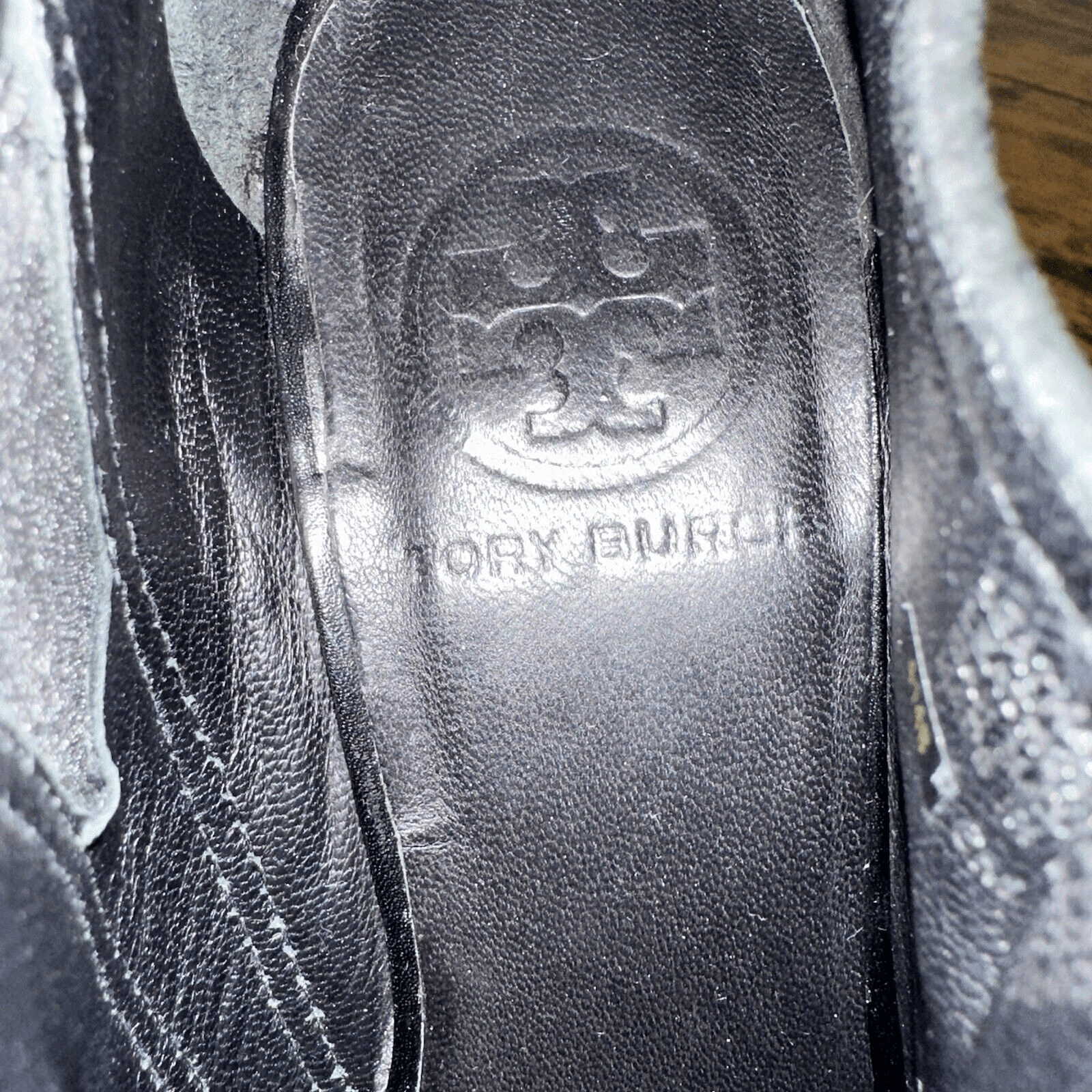 Tory Burch Gabrielle Buckle Suede Black Wedge Booties Size 6