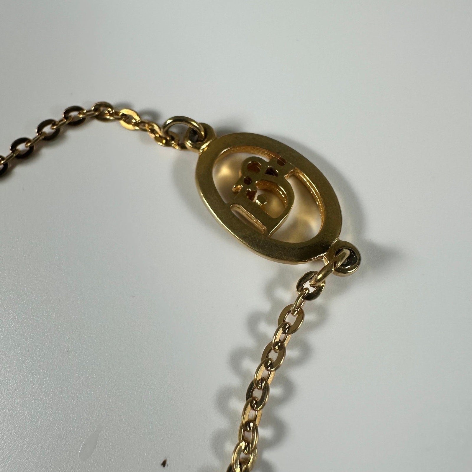 Christian Dior Trotter Logo Gold Tone Vintage Bracelet
